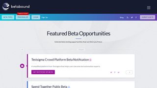 Betabound - We collect, organize, and offer great testing opportunities.