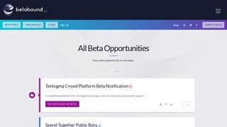 All Beta Testing Opportunities - Betabound