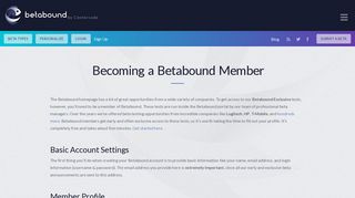 Becoming a Betabound Member - Betabound