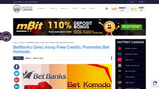 BetBanks Gives Away Free Credits, Promotes Bet Komodo | Best ...