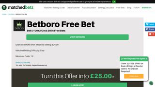 Betboro Free Bet - MatchedBets.com
