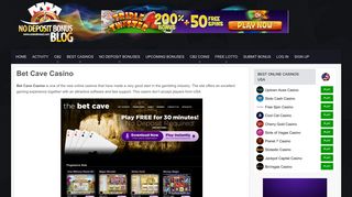 Bet Cave Casino - No deposit bonus Blog
