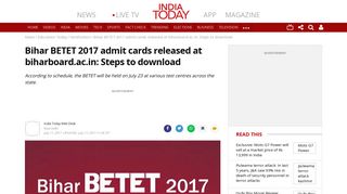 Bihar BETET 2017 admit cards released at biharboard.ac.in: Steps ...