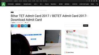 Bihar TET Admit Card 2017 / BETET Admit Card ... - AglaSem Career