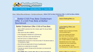 Betfair £100 Free Bets Offer: Earn 5 x £20 Free Bets at Betfair