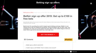 Betfair sign up offer 2019: Get up to £100 in free bets