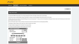 Bingo: How to play? - Betfair Support Home Page