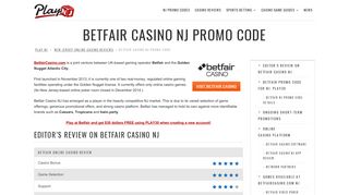 Betfair Online Casino NJ Review and Promo Code 2019