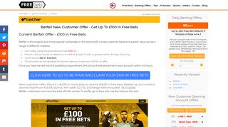 Betfair Free Bet - New Customer Offer of £100 | FREEbets.org.uk