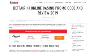 Betfair Online Casino Promo Code for $30 Freeplay Bonus in NJ