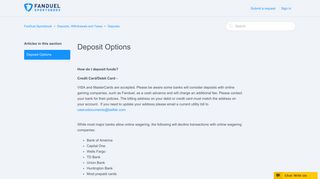 Deposit Options – FanDuel Sportsbook