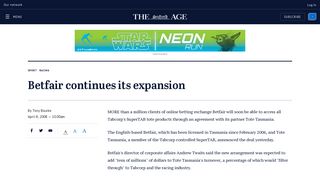 Betfair continues its expansion - The Age