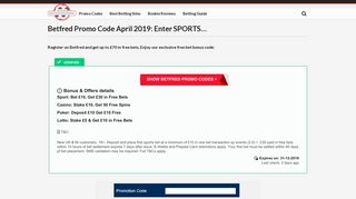 What is the Betfred Promo Code 2019? Enter SPORTS…