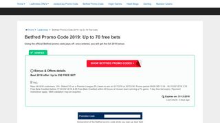 Betfred Promo Code 2019: Up to 70 free bets - Ladbrokes Promo Code