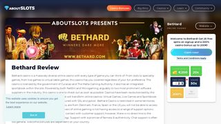 BetHard Online Casino Review and Bonus - AboutSlots