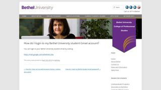 How do I login to my Bethel University student Gmail account? | Bethel ...