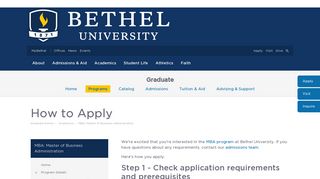 MBA Application Process | Bethel University