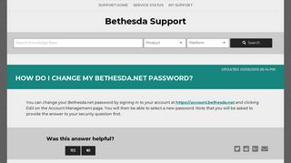 How do I change my Bethesda.net password? - Bethesda Support