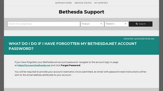 What do I do if I have forgotten my Bethesda.net account password?