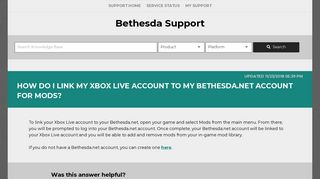 How do I link my Xbox Live account to my Bethesda.net account