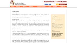 Services - Bethlehem Matrimonial