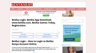 Betika Login, www.betika.com, Winners, Jackpot Results, Registration