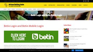 Betin Login & Betin Mobile Login | Betin Guides | African Betting Guide