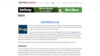 Betin Uganda Online - Sport Betting Review | Betlocation