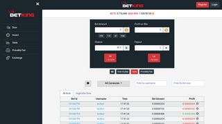 BetKing - Best Bitcoin, Litecoin & Ethereum dice game