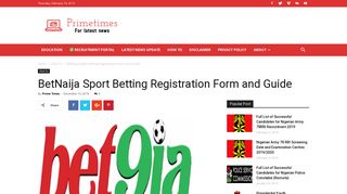 BetNaija Sport Betting Registration Form and Guide