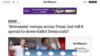 'Betomania' sweeps across Texas, but will it spread to down-ballot ...