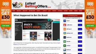 What Happened to Bet On Brazil | Sport Nation Relaunch & Old ...