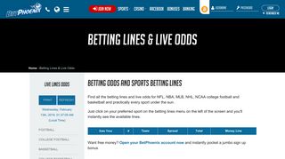 Sports Betting Lines & Live Odds | BetPhoenix