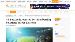 SB Betting integrates Betradar betting solutions across platform ...
