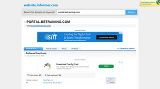 portal.betraining.com at WI. OnCourse Direct Login - Website Informer