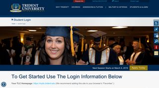 Student Login | Trident University International: Trident University