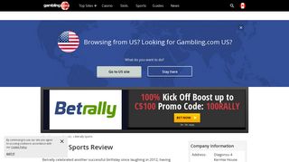 Betrally Sports Betting - Free Bet Bonus for Canada - Gambling.com