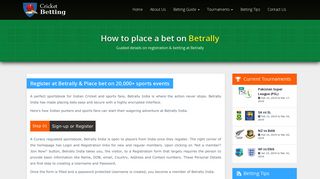 How to place a bet on Betrally - Cricket Betting Tips