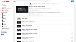 Betrayal Series - Dr.Tom O'Bryan - YouTube