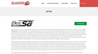BetSA Review - online sports betting sa - Sports Betting South Africa