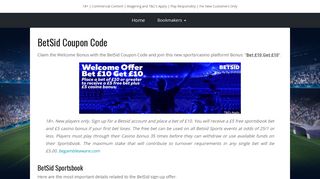 BetSid Coupon Code February 2019 | Bet £10 ... - bet365 Bonus Code