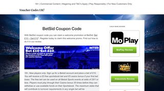 BetSid Coupon Code February 2019 | Enjoy your BetSid Welcome Offer