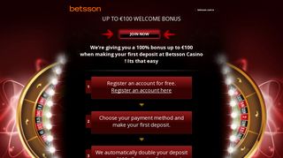 Up to €100 Welcome Bonus - Betsson