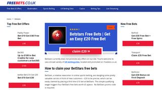 Betstars Free Bet - Claim £20 Bonus Bet | Freebets.co.uk