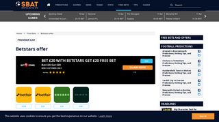 Betstars new customer sign up offer SBAT