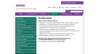 Provider portal | Aetna Better Health of California