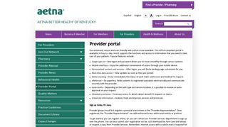 Provider portal | Aetna Better Health of Kentucky