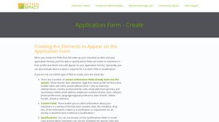 Application Form - Create - Volunteer Impact Tutorials