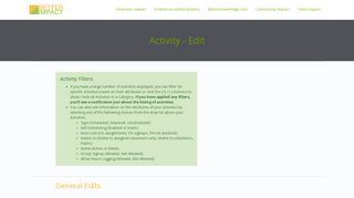 Activity - Edit - Volunteer Impact Tutorials