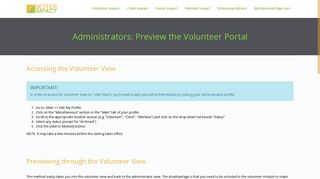 Administrators: Preview the Volunteer Portal ... - Better Impact